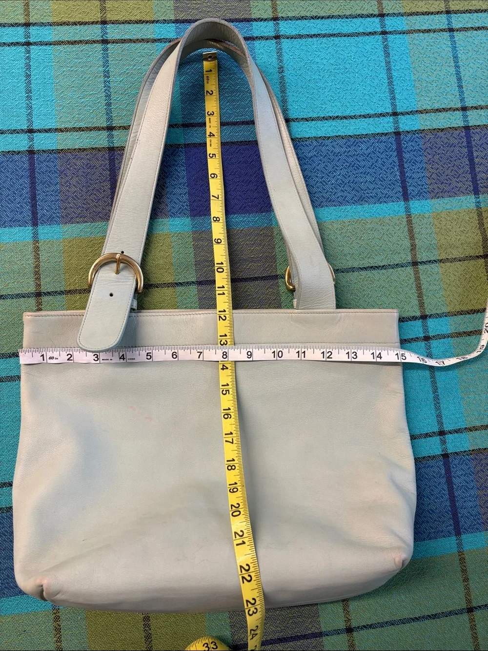 Vintage Coach 4140 light green tote